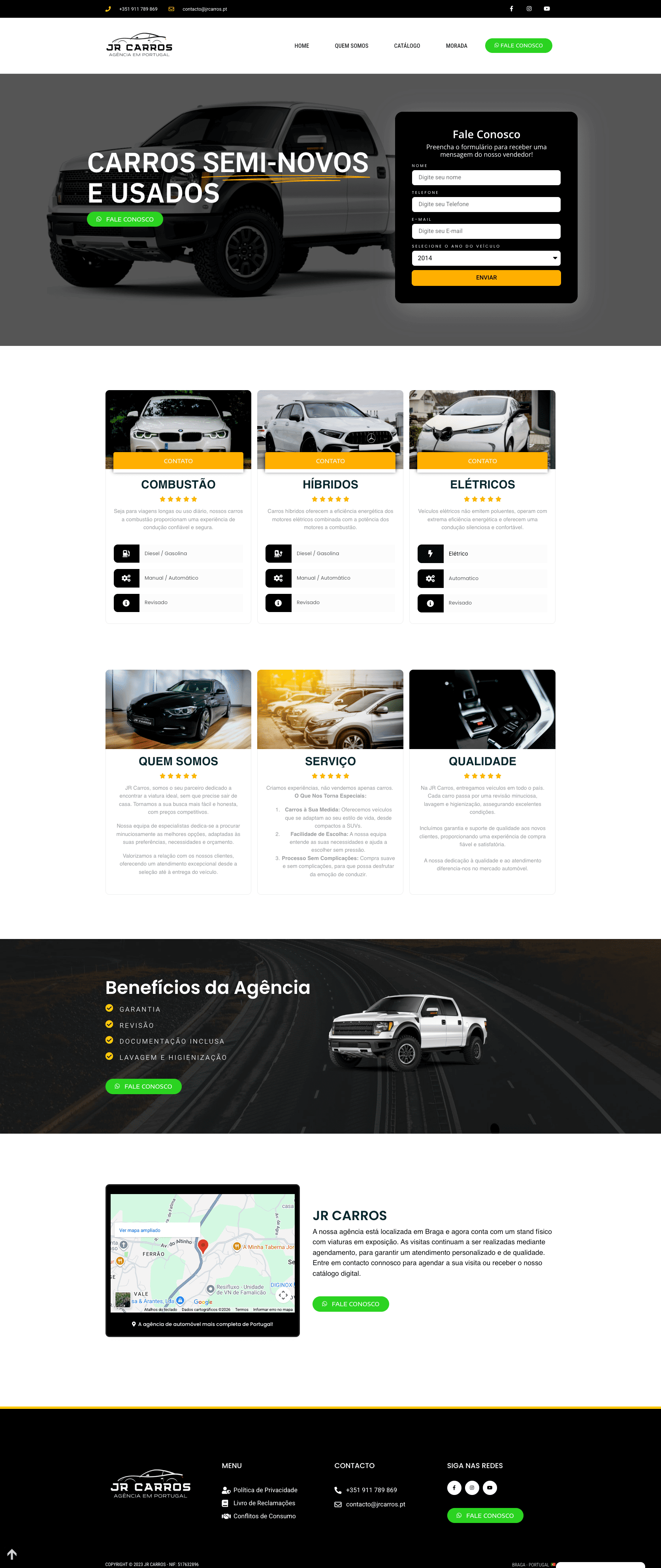 JR Carros - Landing Page